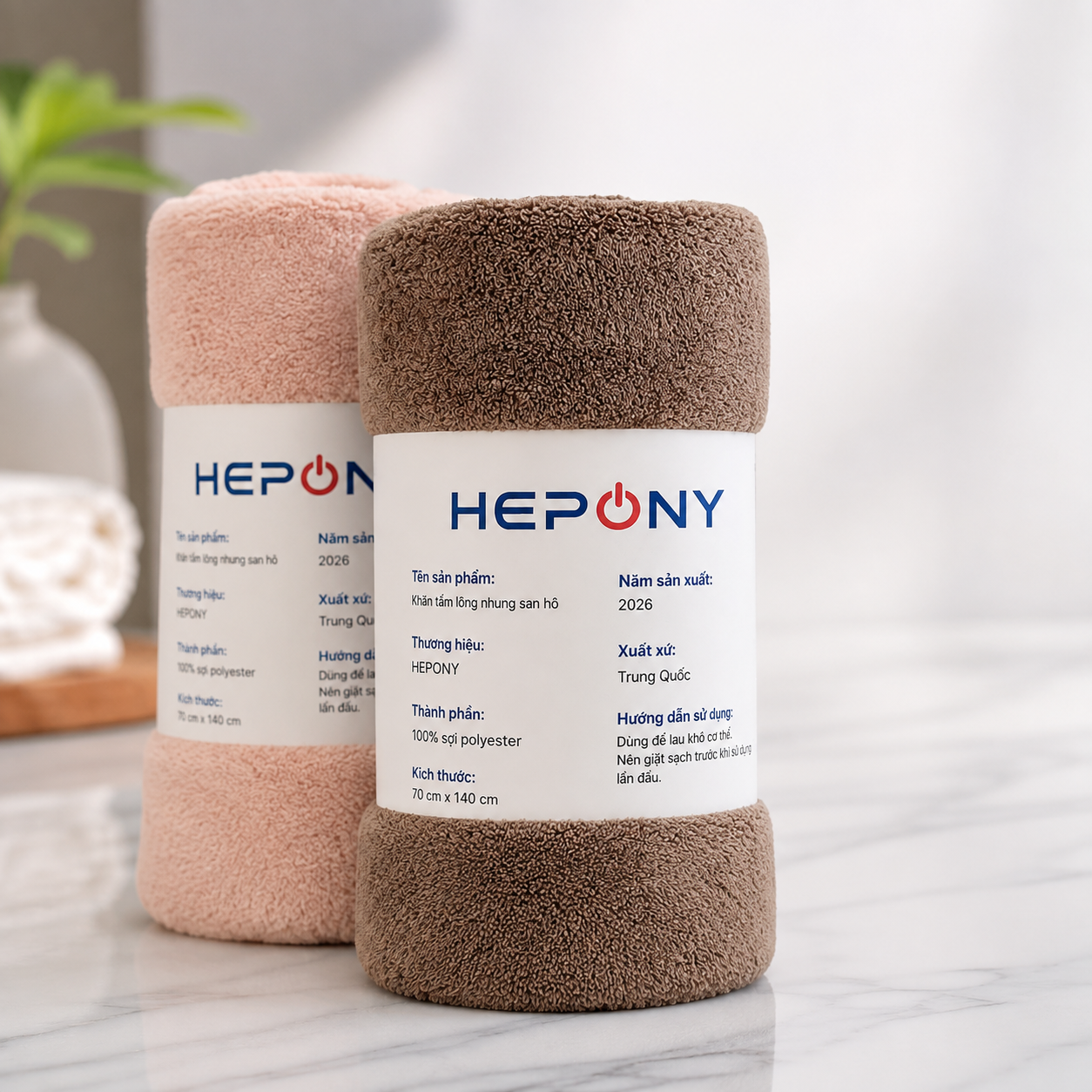 Khăn Tắm Lông Nhung HEPONY 🛁 2
